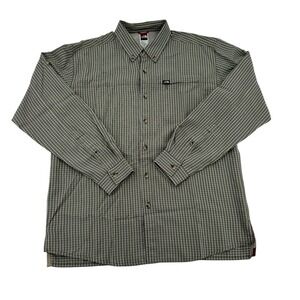 The North Face Pocket Button Up Shirt Long Sleeves Green White Preppy Mens L